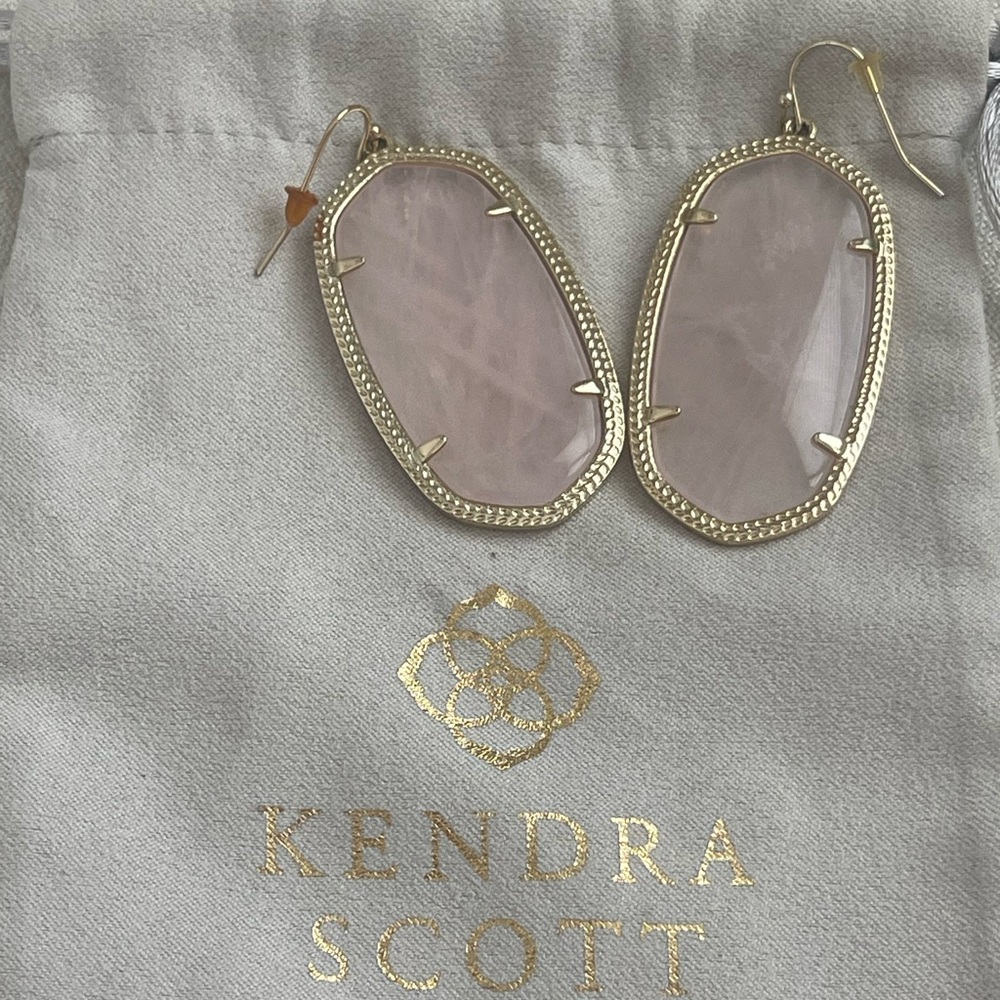 Kendra Scott Danielle Earrings- Rose Quartz Gold